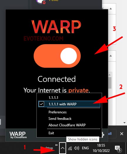 Aplikasi CloudFlare - 1.1.1.1 with WARP